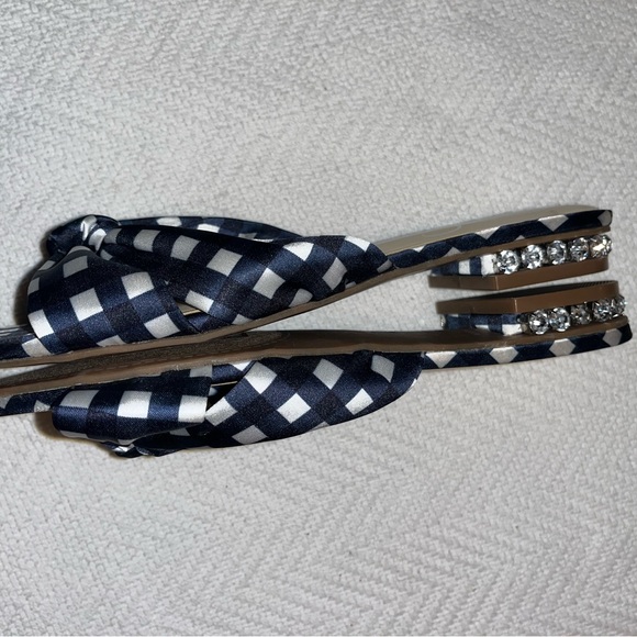 NWOT, Jessica Simpson Blue/White Slip-on Sandals, Size 7.5 Med/38 - Picture 8 of 13